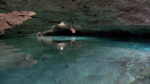 Underground cave in Zacil Ha cenote (Clear Water). Kantun-Chi ecopark, Mexico.