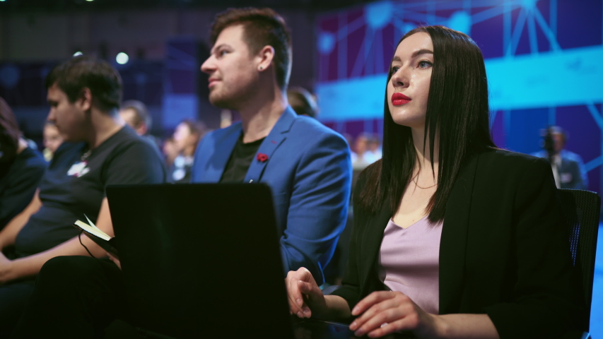 Crowd student study forum business woman auditorium college. Audience person learn education office. Crowded university studying seminar. Auditorium group people listen educational speech high school