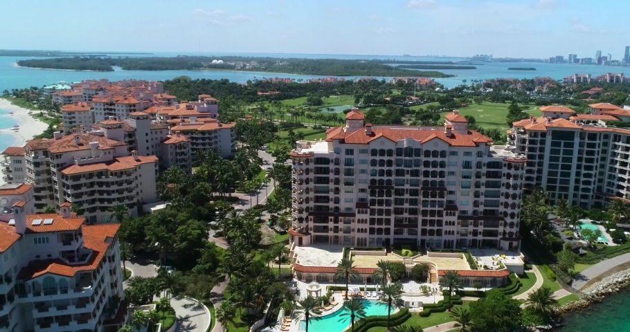 Fisher Island,Drone Aerial Footage, Miami, Florida