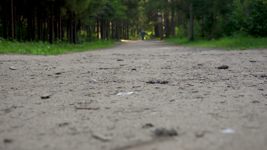Video of resting people in park in defocused view