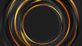 Black and bronze glossy circles abstract geometric motion background. Seamless looping. Video animation Ultra HD 4K 3840x2160