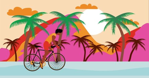 Tropical Island Cartoon Background During Stock Footage Video 100 Royalty Free 1058396428 Shutterstock