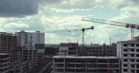 Building Site Highrise Block Under Construction Stock Footage Video ...