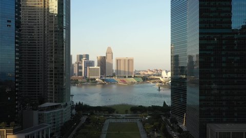 Aerial shot of city area , Singapore