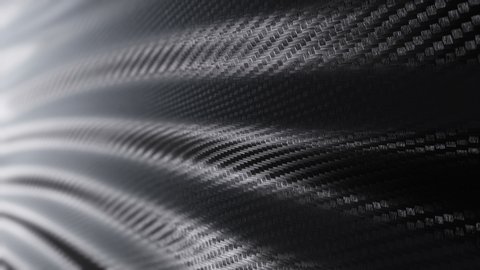Wave carbon texture background seamless motion loop. 3D animation