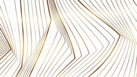 Abstract golden 3d lines refraction geometric minimal motion background. Seamless looping. Video animation Ultra HD 4K 3840x2160