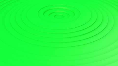 Movement of green rings. Green background abstraction. 3d animation