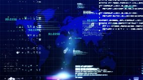 Animation of growing numbers of Covid-19 cases and binary coding against blue world map on dark blue background. Coronavirus Covid 19 global pandemic concept digitally generated image. - Powered by Shutterstock - Get 15% off with code: PIKWIZARD15