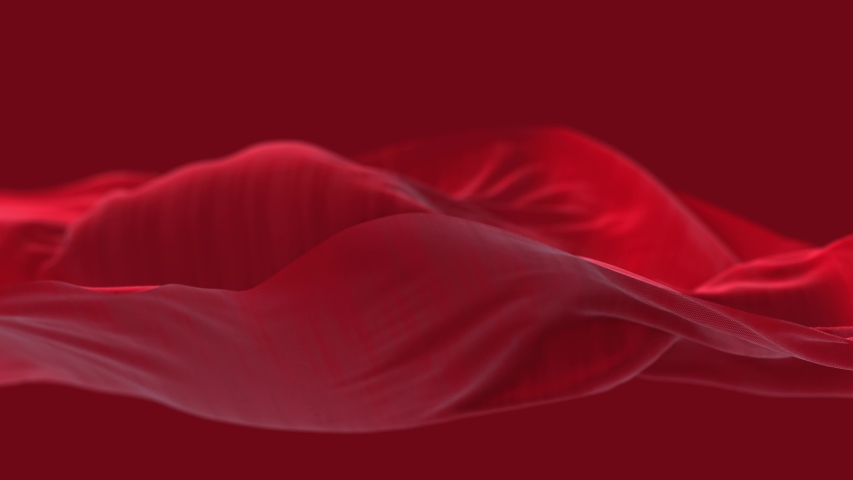 4k Red wave satin fabric loop background.Wavy silk cloth fluttering in the wind.tenderness and airiness.3D digital animation of seamless flag waving ribbon streamer riband.  | Shutterstock HD Video #1058101327