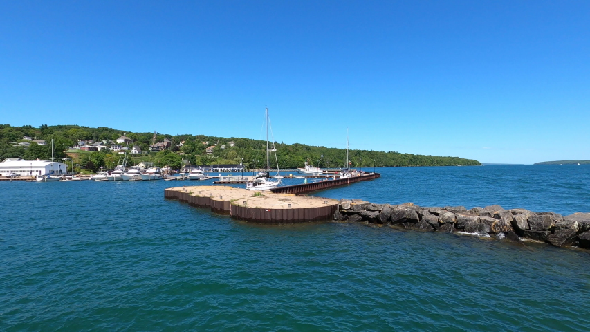 City of Bayfield in Northern Wisconsin, view from the Lake Superior