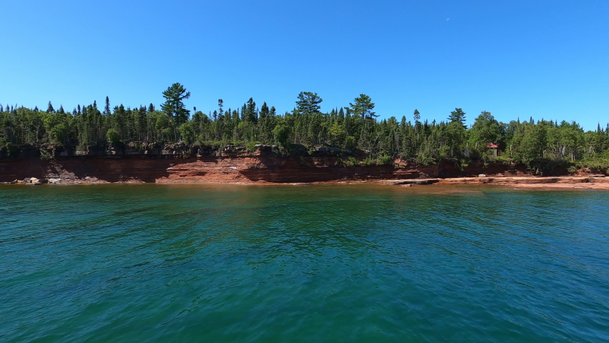 Apostle islands National Lakeshore in Northern Wisconsin. The Great Lakes.  Lake Superior, shoreline 
