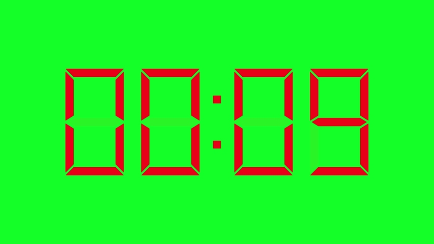 countdown clock isolated on green background Stock Footage Video (100% ...