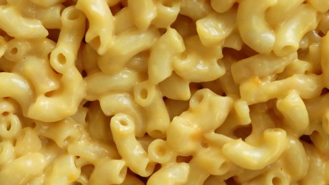 Closeup of Rotating Macaroni and Cheese