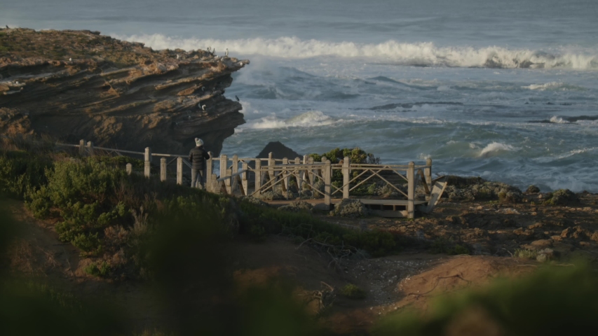 Warrnambool tourist coastline with coastal walks along rough seas
