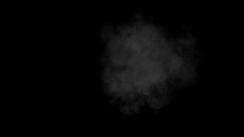A burst of gun smoke as seen from front on a dark background from the Ricochet collection - Muzzle Flash Video Element.