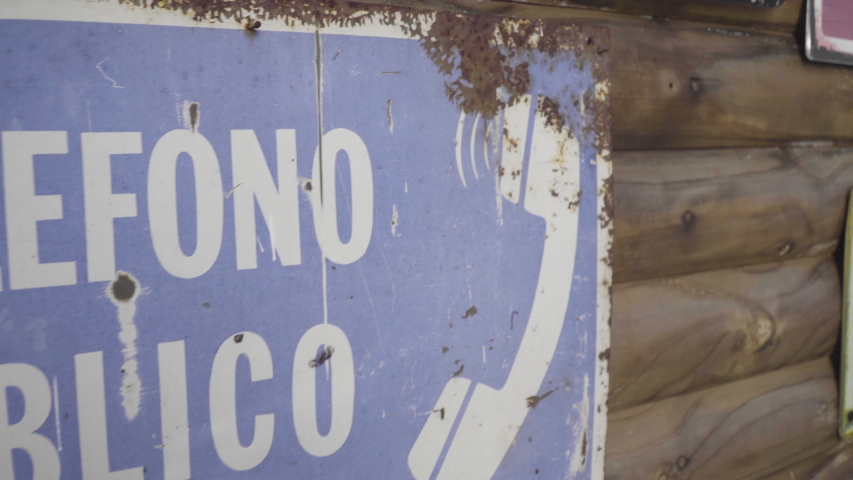 Vintage blue public phone signage, a Backgrounds & Wallpaper Video by Andre Perez Retes