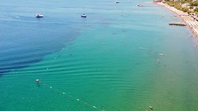 Blue white sea ocean boat drone video summer turkey bodrum mugla mediterranean vacation water landscape
