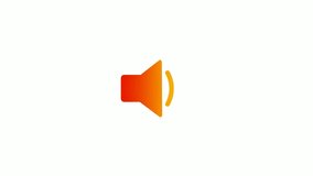 New red and yellow color speaker animation video footage on white background