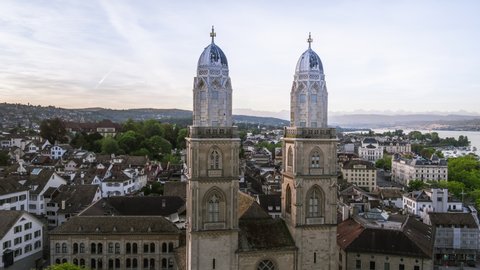 Aerial View of Zurich, Fraumunster, Old Town, Switzerland ( Zürich )
