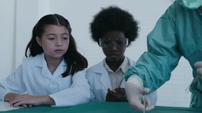Education concept. School Children studying how to sew a wound. 4k Resolution. - Powered by Shutterstock - Get 15% off with code: PIKWIZARD15