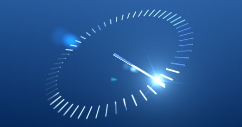 Animations 3d abstract clock Light trails Green screen