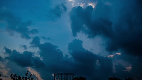 4K Timelapse of Clouds Running Across the blue sky at Sunset. clouds swirl in blue sky at Sunset. 4K Timelapse in Ghaziabad uttar pradesh