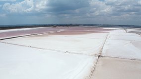 
Crimea, pink lake, view from above, video from a drone