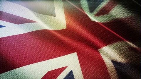 United Kingdom flag is waving 3D animation. 