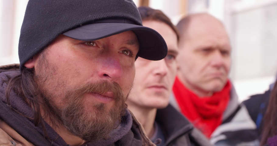 4K Close Up Slow Mo Of Close Up People Passionately Protesting