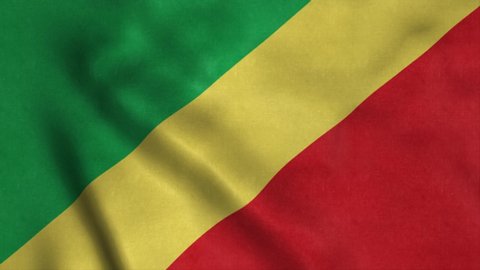 Republic of the Congo flag waving in the wind. National flag of Republic of the Congo