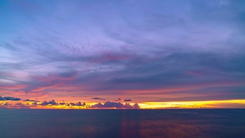 4K Time lapse of Majestic sunset or sunrise landscape Amazing light of nature cloudscape sky and Clouds moving away rolling 4k colorful dark sunset clouds Footage timelapse on November 9,2020