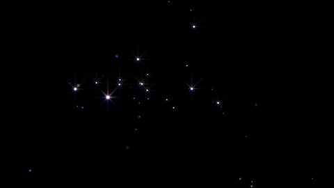 Twinkling stars background. Stars shimmering in air. Dust particles fly in slow motion in the air. Loop animation