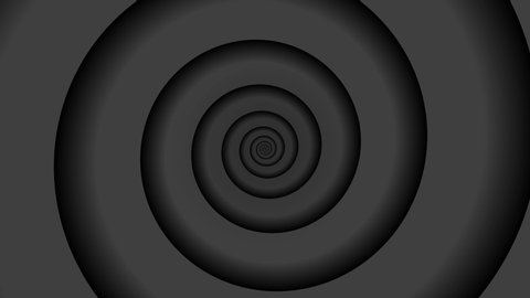 Seamless animation of an spiral in grey tones. Swirl video loop with a trendy cool psychedelic look