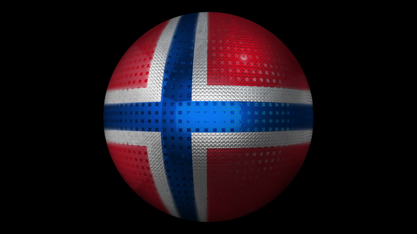 Flag of Norwey as an icon. Rotating ball with texture.