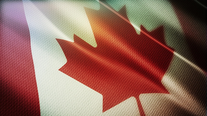 Canada flag is waving 3D animation. Canada flag waving in the wind. National flag of Canada. flag seamless loop animation.  Royalty-Free Stock Footage #1058307643