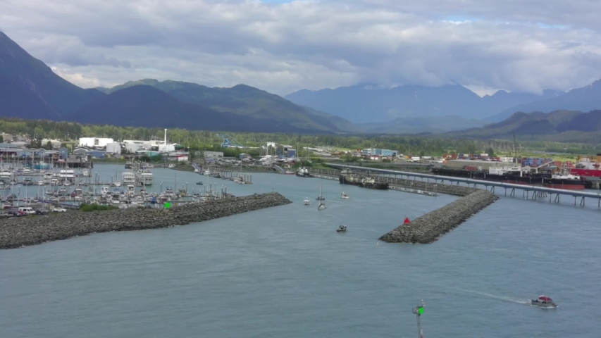 Summer day in the Seward boat harbor.