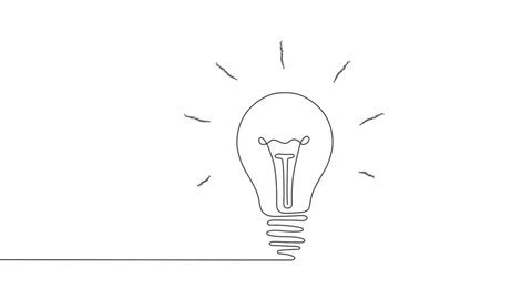 Electric light bulb.Continuous one line drawing light bulb symbol idea.Vector illustration.