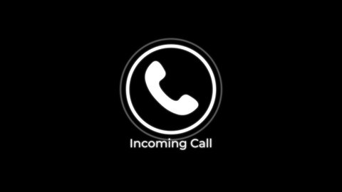 Incoming call phone icon you receive the message animated pictogram 