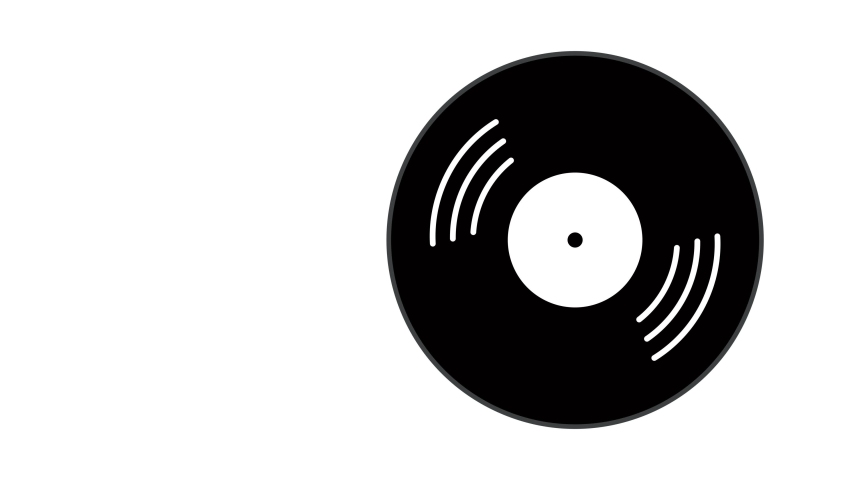 Record rotating on white background