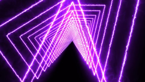 3D Geometric abstract tunnel. Background Futuristic Tunnel