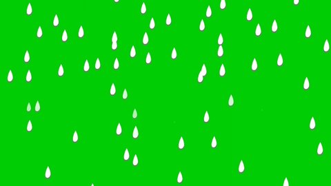 4k Rain Cartoon Animation On Green Stock Footage Video (100% Royalty ...