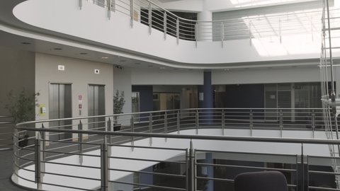 Empty modern corporate business office lobby