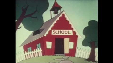 CIRCA 1950 - In this animated film, an owl teacher of rowdy students is very excited for summer vacation to begin.
