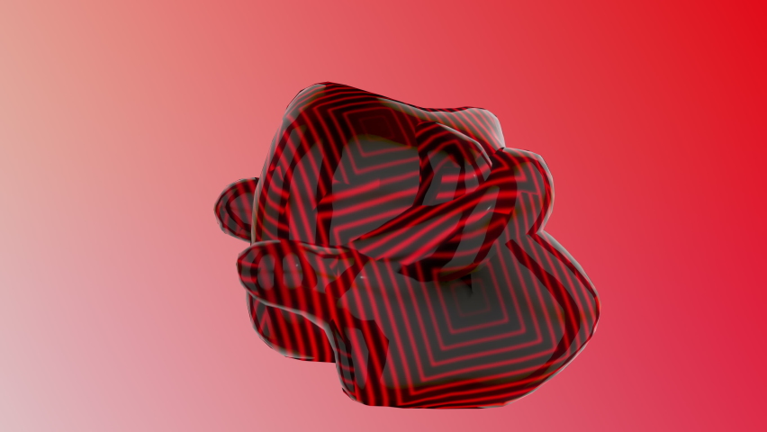 Seamless looping 3d animated red blob