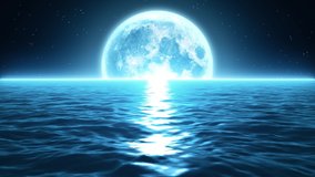 Moon Over Sea At Night Free Motion Graphics Backgrounds Download Clips Nature