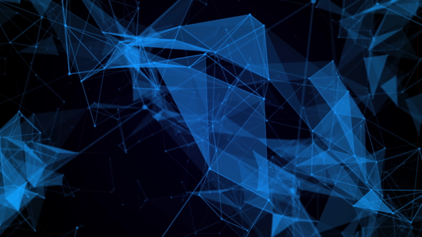 Motion graphic of blue polygonal and line abstract background, Zoom in. | Shutterstock HD Video #1058417644