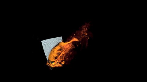 Burning paper with dark background, 3d rendering.