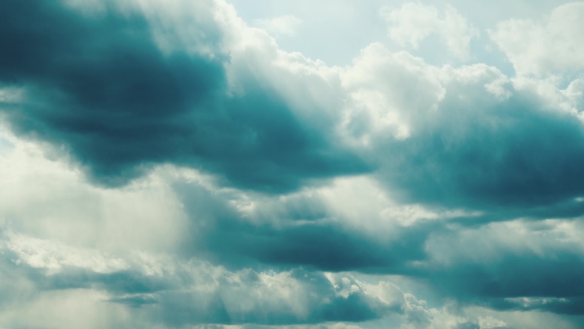 Cloudy Sky With Fluffy Clouds. Natural Background. Royalty-Free Stock Footage #1058419975