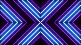 Abstract technology background with bright neon lights. Bright geometric pattern cross shape for party illumination. Seamless loop. - Powered by Shutterstock - Get 15% off with code: PIKWIZARD15