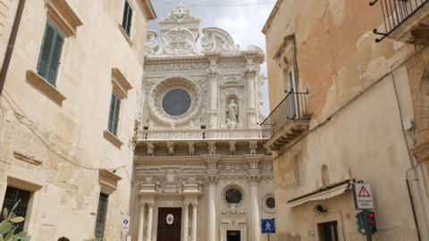 Baroque church in Lecce, Apulia, Italy. Church of the Holy Cross
